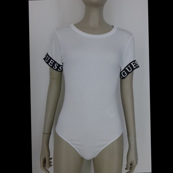 GUESS Logo Tape Cuffs Bodysuit (Size M) - Picture 2 of 14